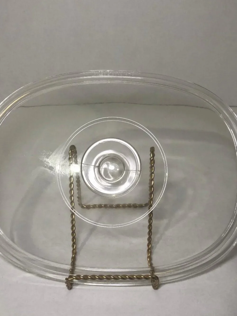 Oval Pyrex  DC 1 1/2C Glass Casserole Lid Only Vintage Replacement